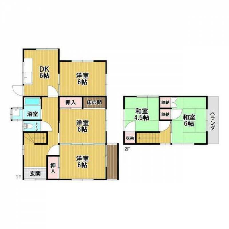 お庭も各部屋も広々、使い勝手良好の二階建て5DK