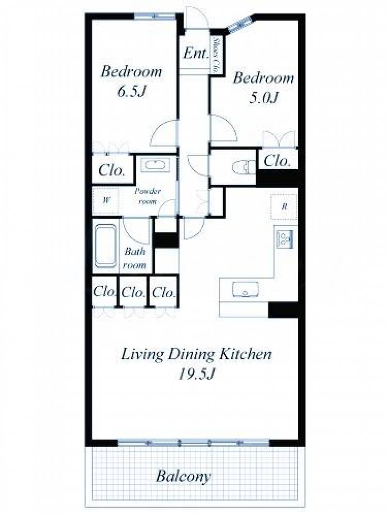 71.5㎡の広々とした２LDK