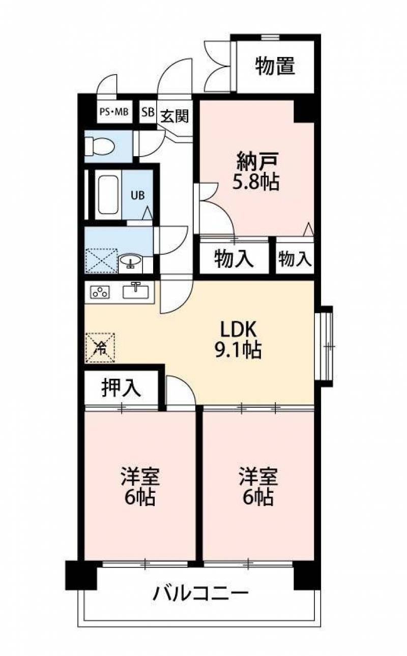 東向きで日当たりが良好です。
