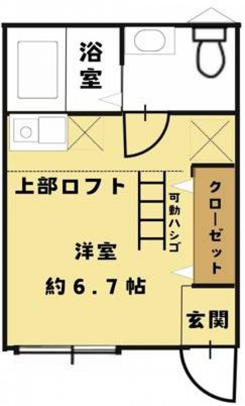 202（ロフトあり）の間取り図です。