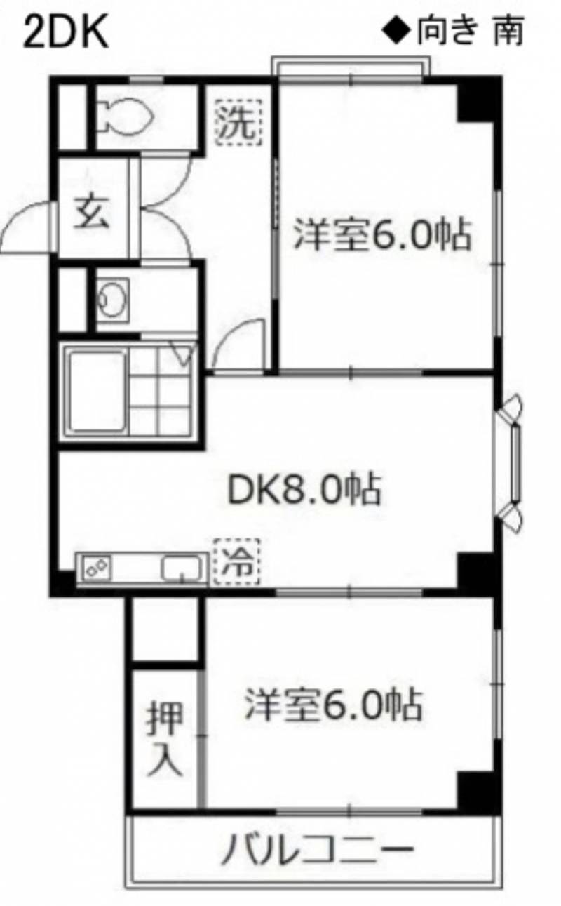 3方向角部屋