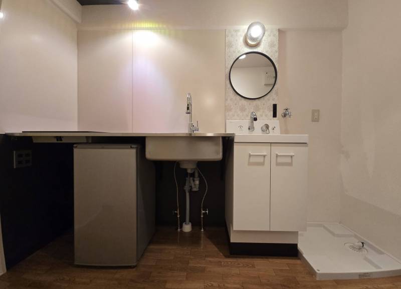 キッチン下に冷蔵庫の収納が可能