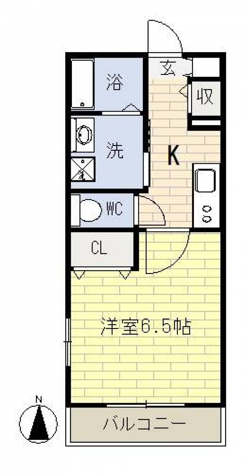 南向きの6.5帖です