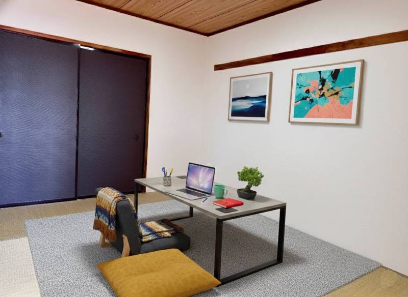 5.9帖和室。家具配置例です。家具は含みません。