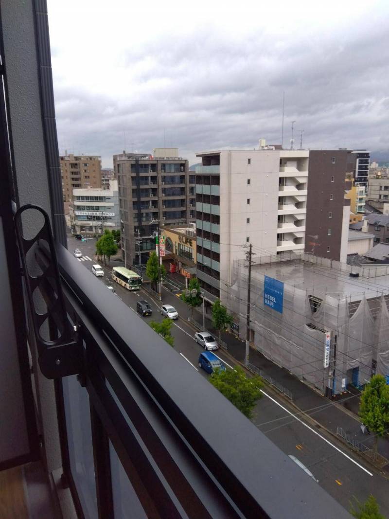 ベランダから見た西大路七条交差点方面