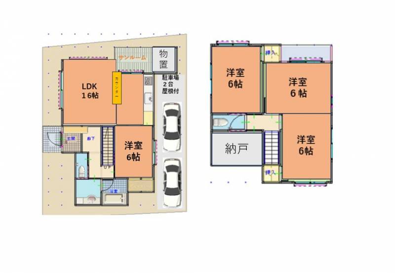 全室洋室の床となります。