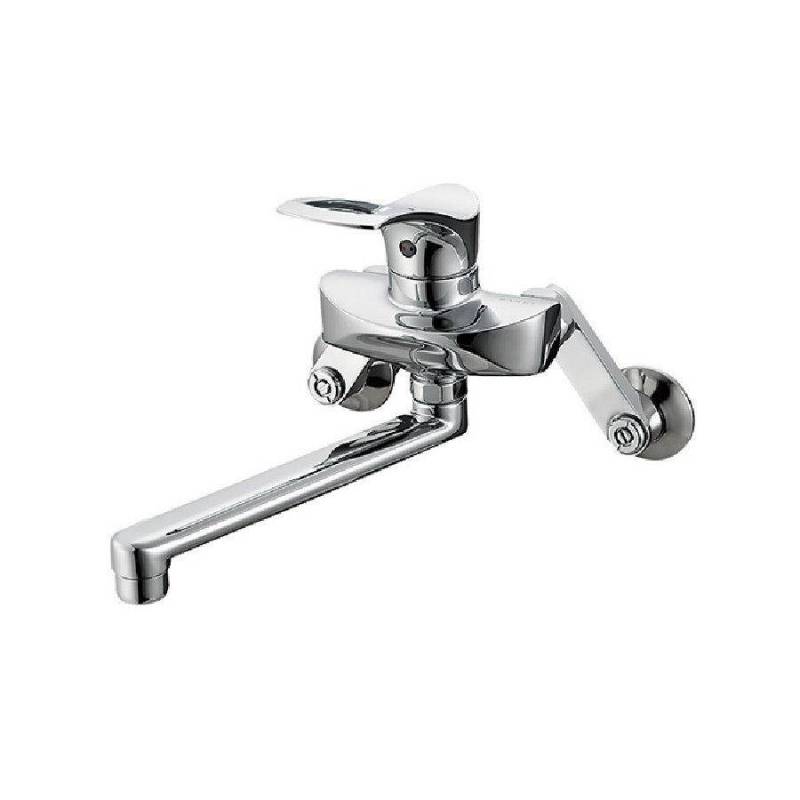 キッチン水栓もフルメタルのシングルレバー混合水栓です♪