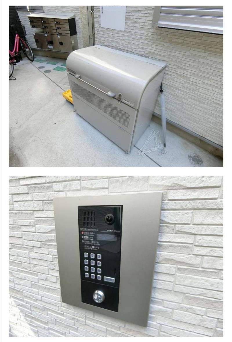 宅配ボックス、敷内ごみ箱とオートロック