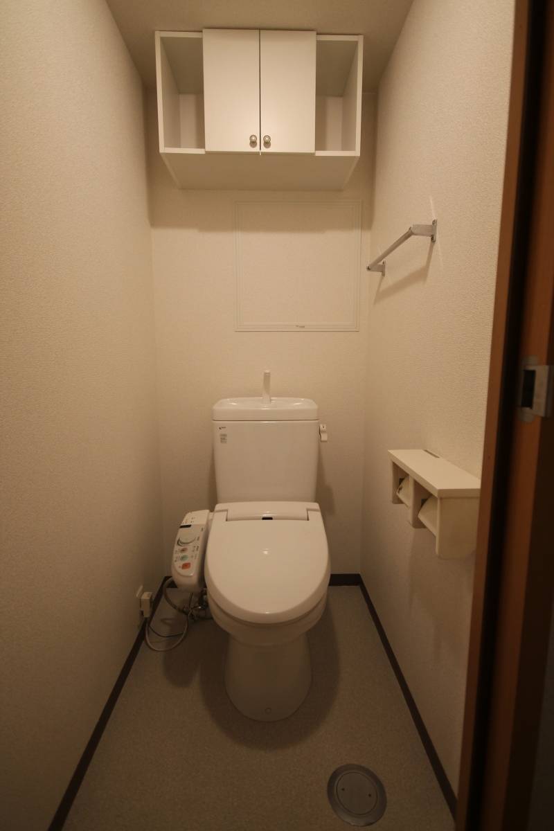 【シャワートイレ】上部に収納棚｡ペーパーホルダーは2連｡