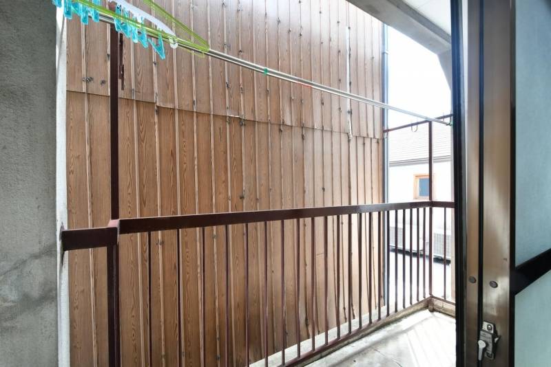 専用のベランダは目隠しをしています