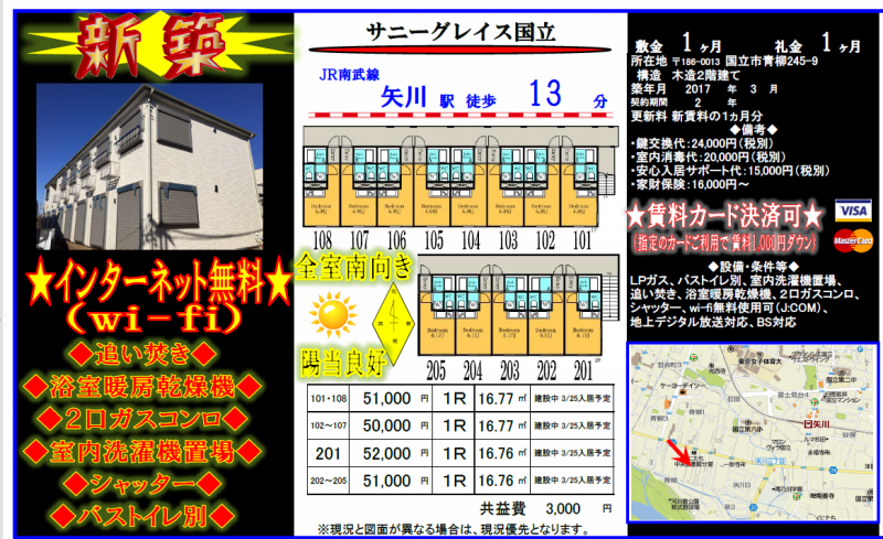 新築・設備充実の物件です！