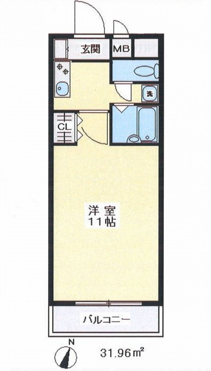 31.96㎡の広いお部屋