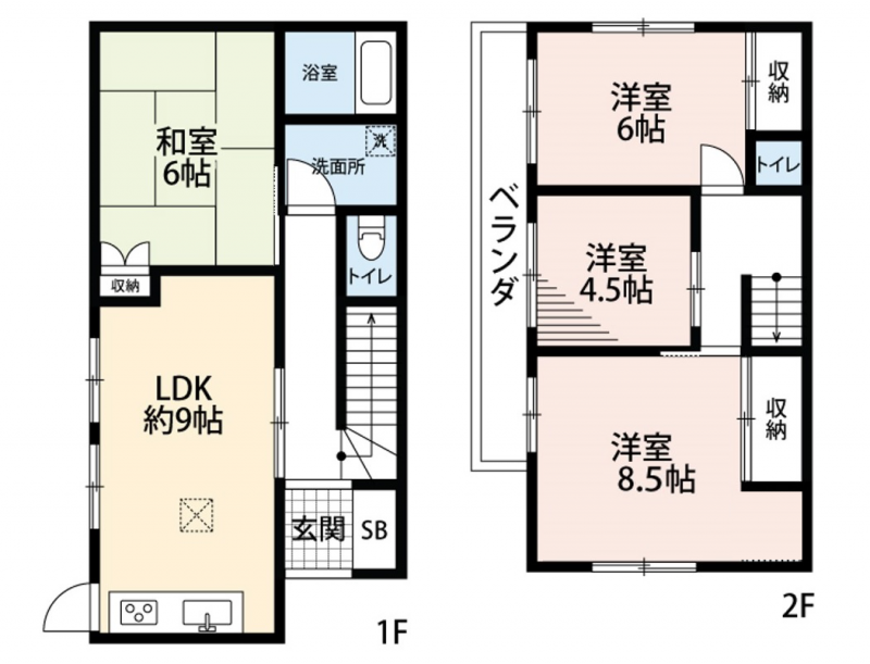 ゆとりの80平米超、使いやすい間取りです。