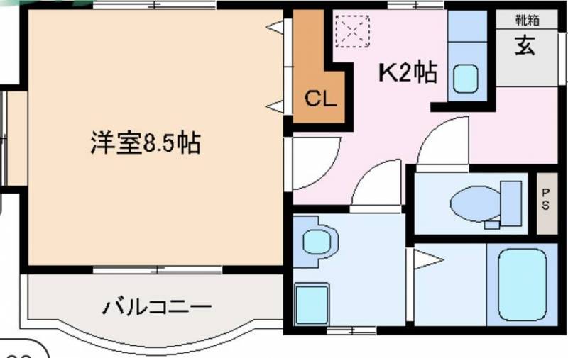 バルコニーあり、陽当たり良好です
