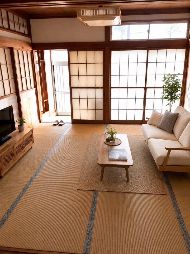 8帖の和室。家具配置イメージ。家具はありません。