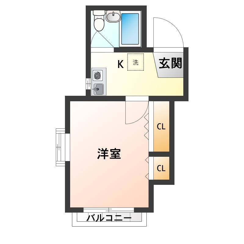 玄関から洋室が見えない造りになります。