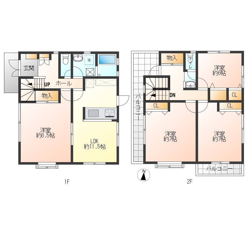 全部屋収納の4LDK クロス床張り替え済