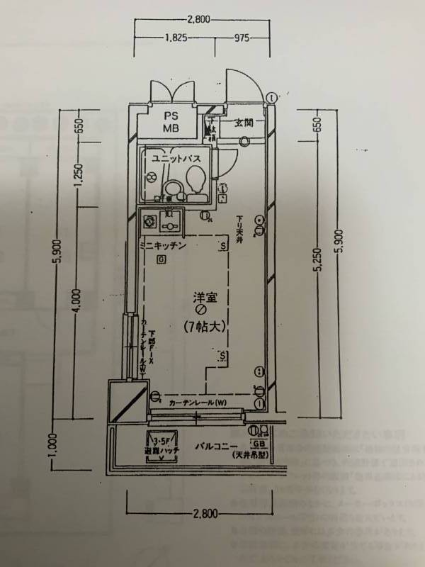 ワンルーム角部屋です