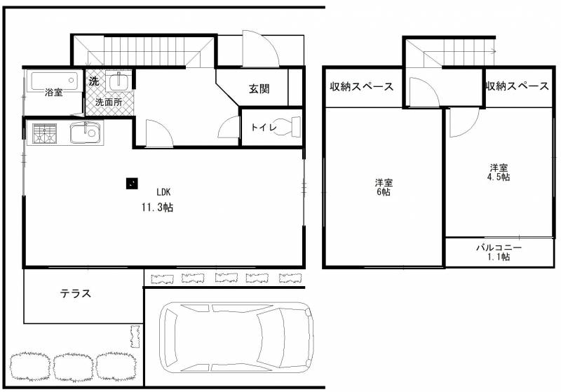 庭付きです。