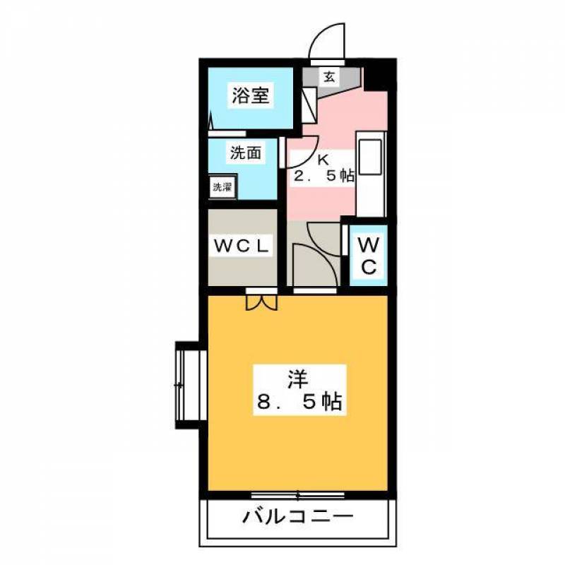 28.3㎡の広々1K、バス・トイレ別、ウォークイン付♪