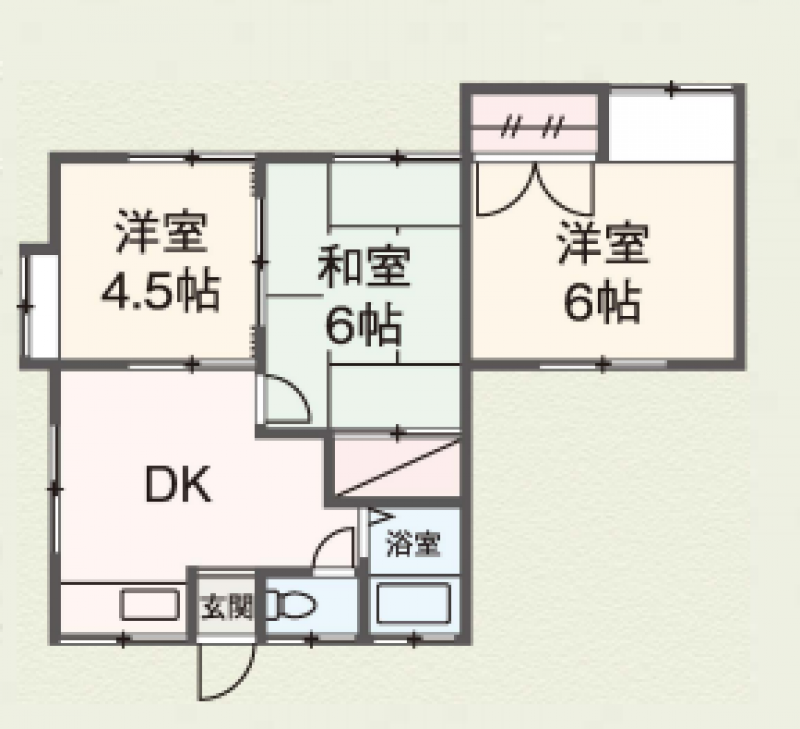 ３DK　１階は庭もあるため広く使えます
