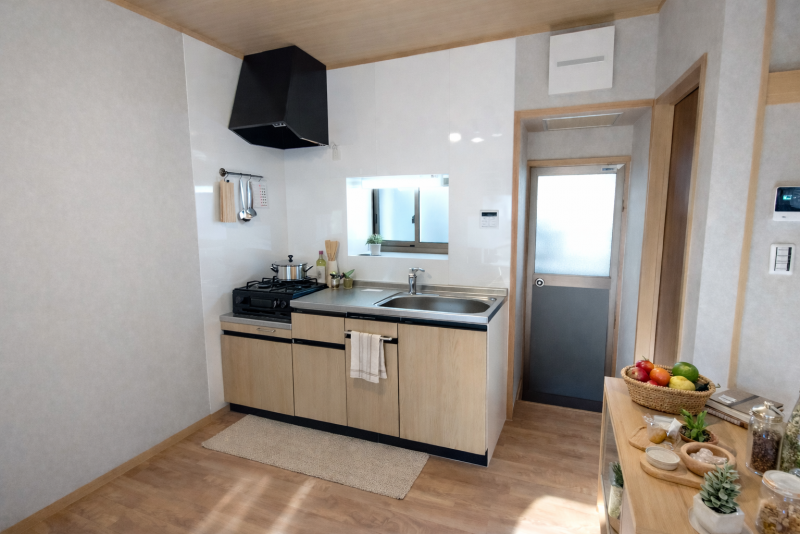 新品のキッチン！お子さんと一緒にお料理はいかがでしょうか。