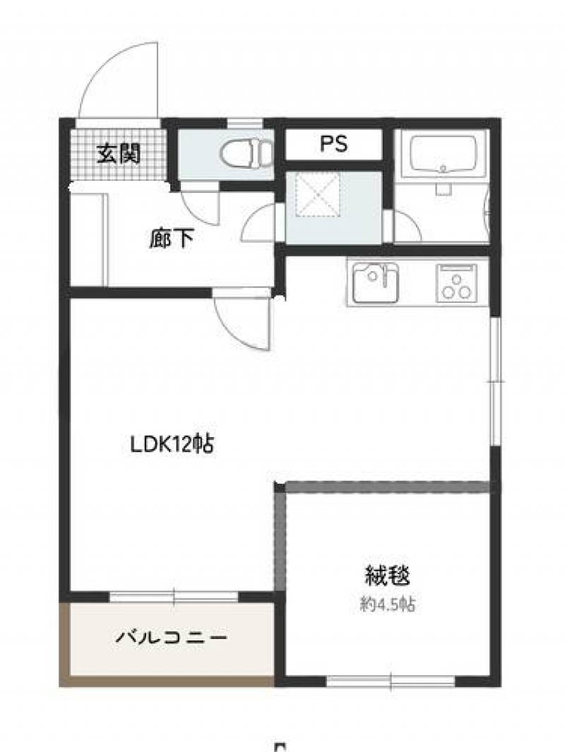 絨毯のお部屋の扉はありません。