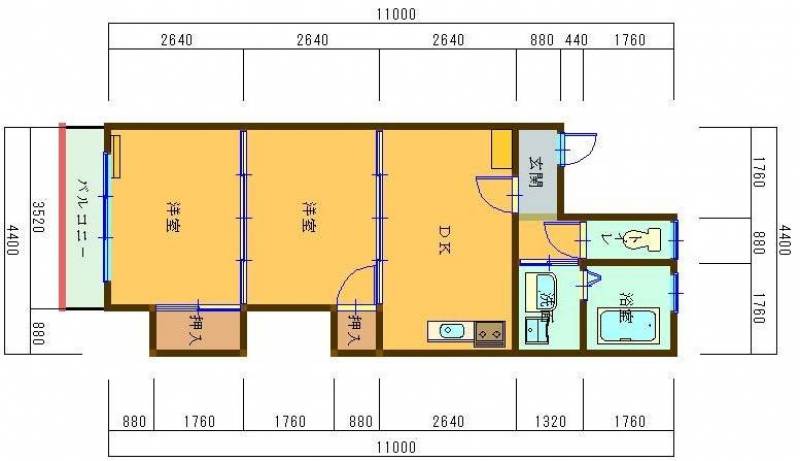 広い39㎡のお部屋。1LDK使いの入居者様もお見受けします