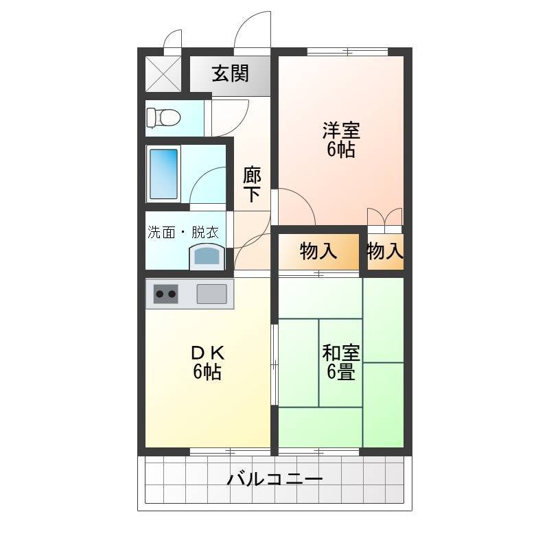 実際は左右反転の間取りです