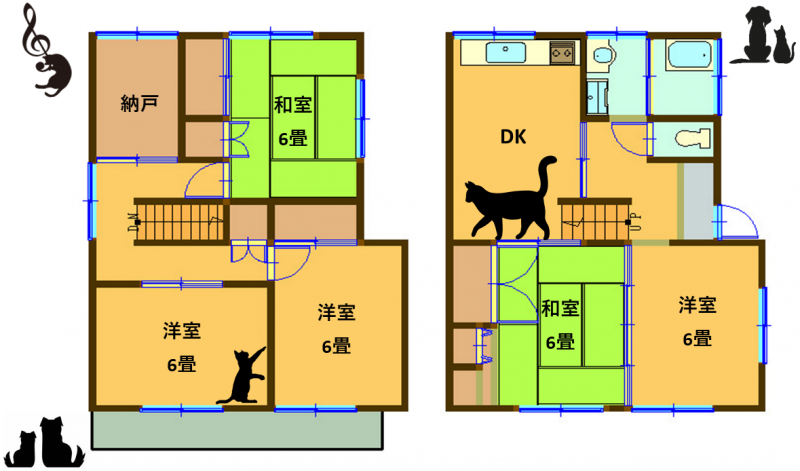 全室６畳以上！５SDKの間取りです！収納スペースも充実♪