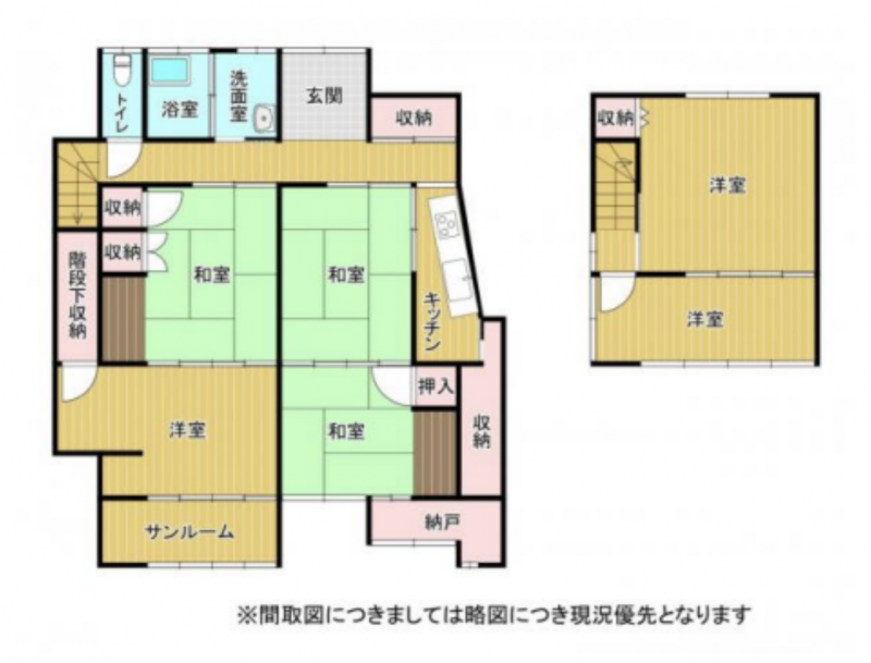 部屋数収納数ともに充実しています