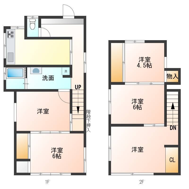 ５DK、特に２階の洋室は日当たりもいいです。