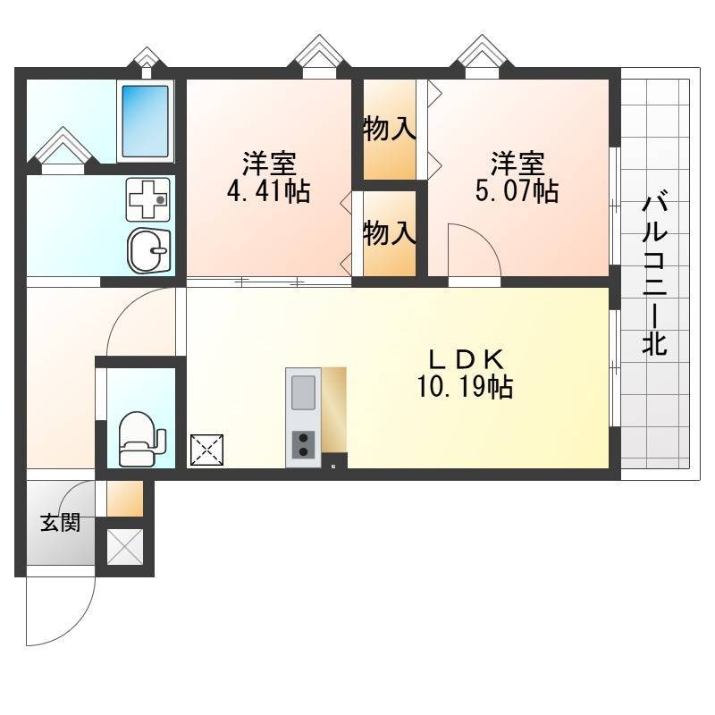 X01号室は1号室間取、X02〜X05は2〜5号室間取です。