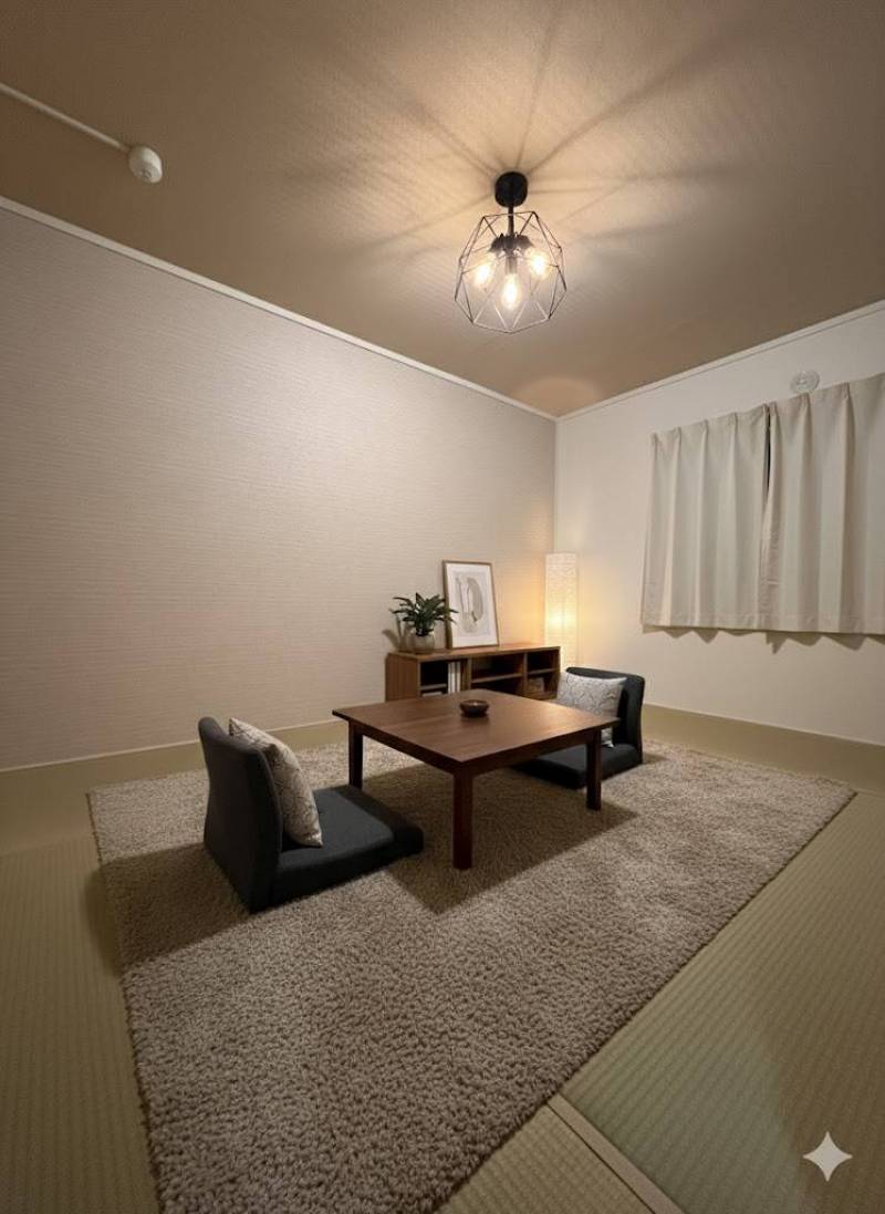 和室なので落ち着いたお部屋にホームステージングしました。