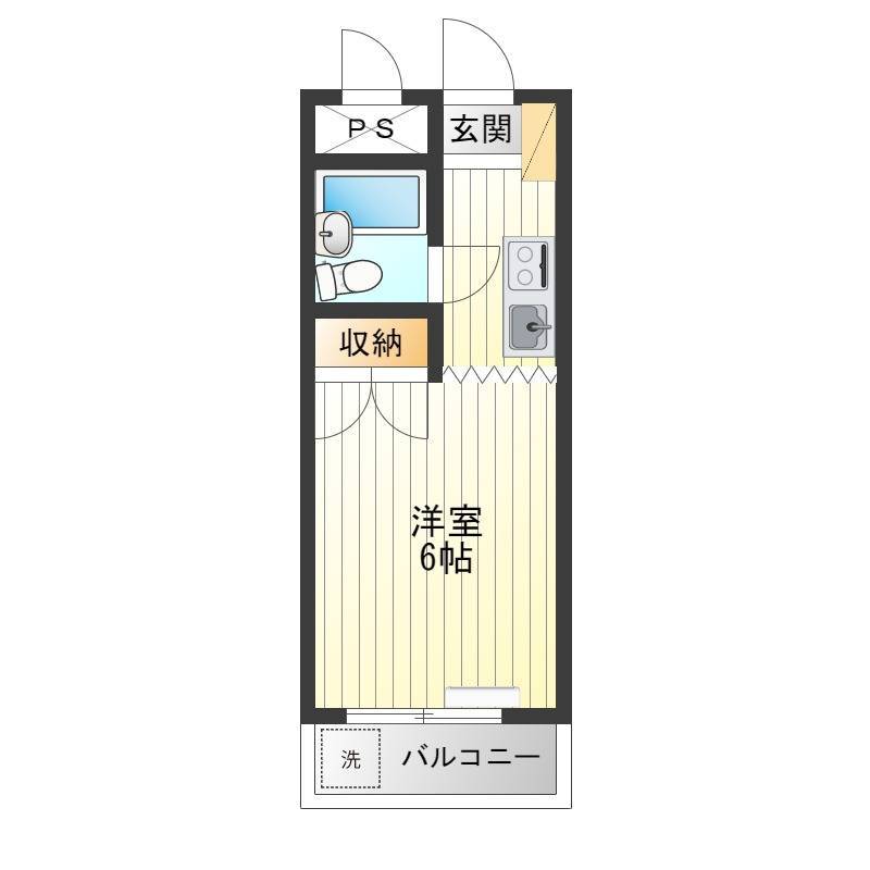 面積が19.58m2で他よりやや広めの部屋です