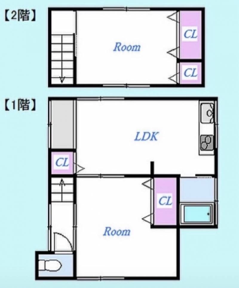 1階広々10帖LDK/6帖和室
2階明るく6帖和室
