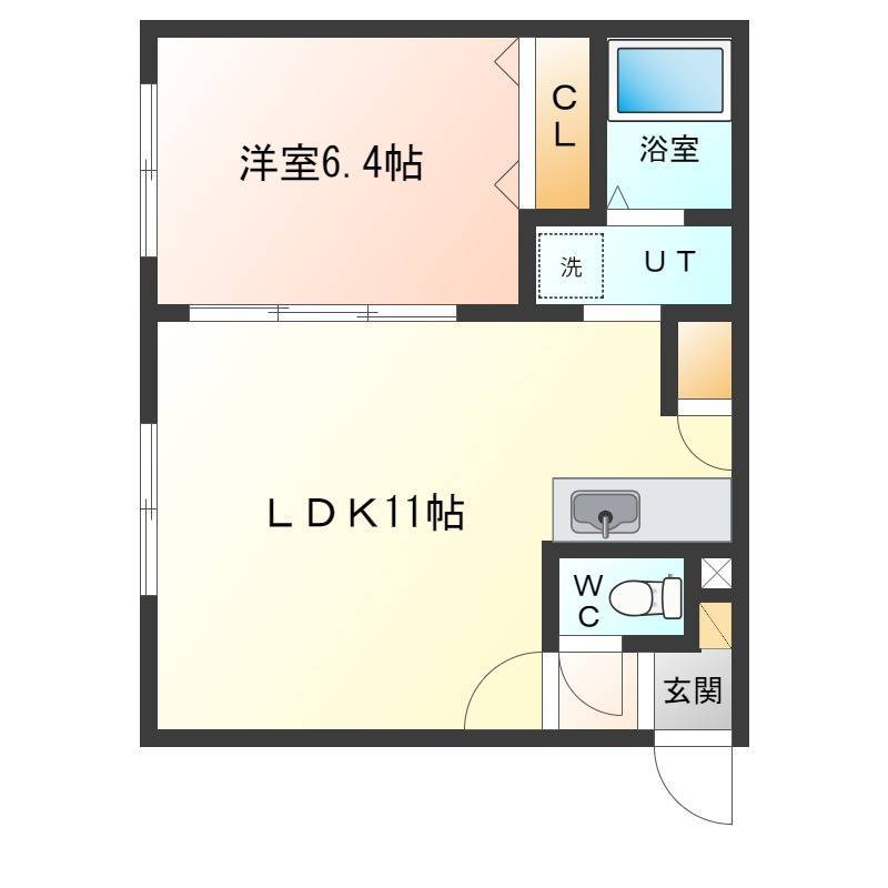 南西向きの日の当たるお部屋です。藻岩山も見えます。