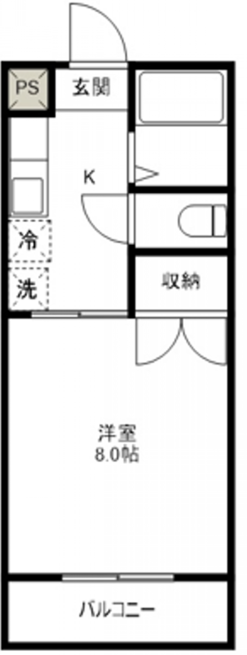 一人暮らしには十分な間取り！