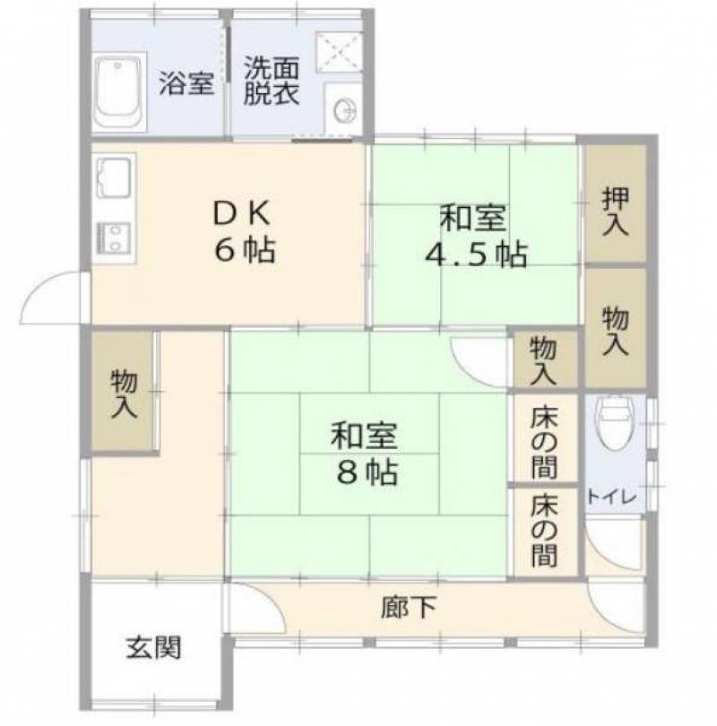 2DKの落ち着いた間取りです♪