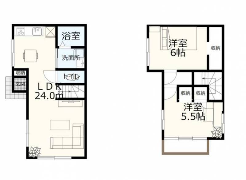 広いLDKだけど、キッチンとリビングの住み分けが出来ます。