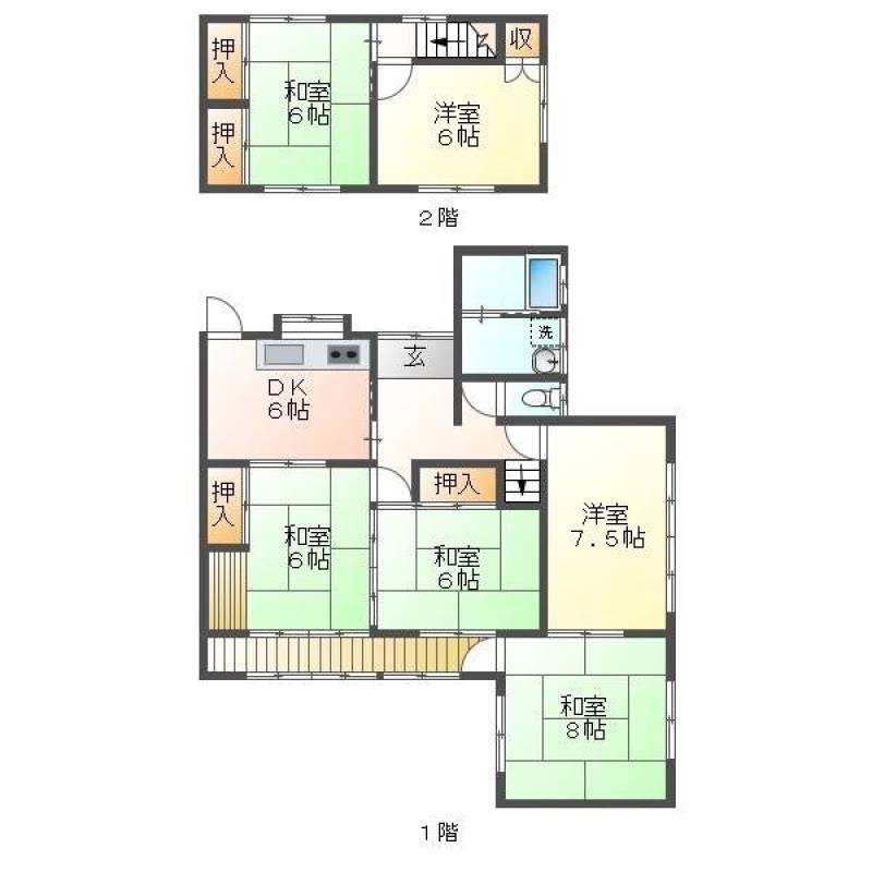 部屋数が多く広々快適です。