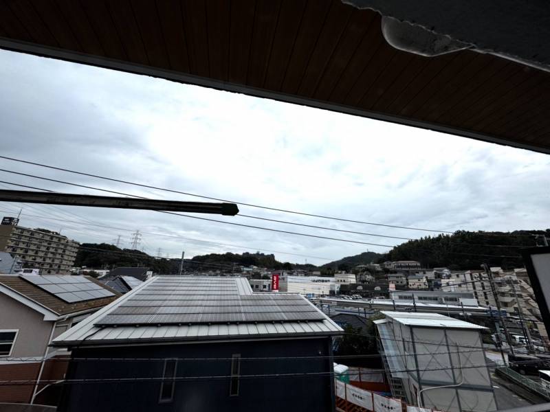 眺望。ちょうど空が抜けています。