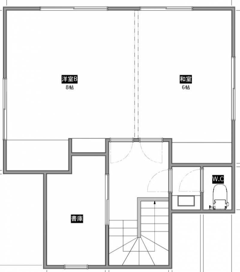 2階間取り図、洋室&times;2ブラスサービスルーム付き!