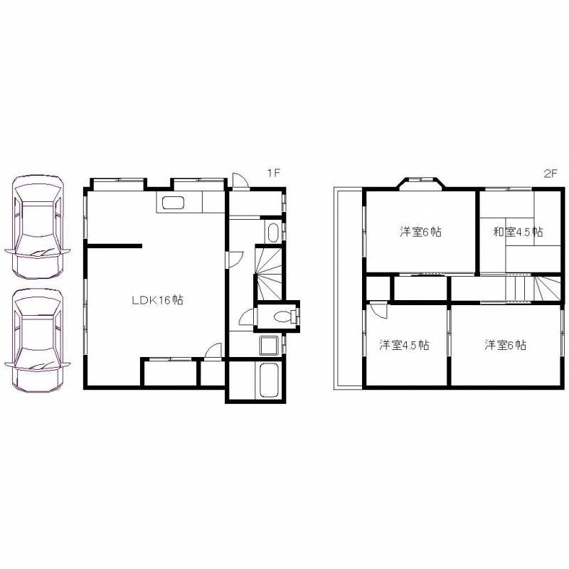 2階は、4部屋あります。

ウッドデッキのバルコニーあり。