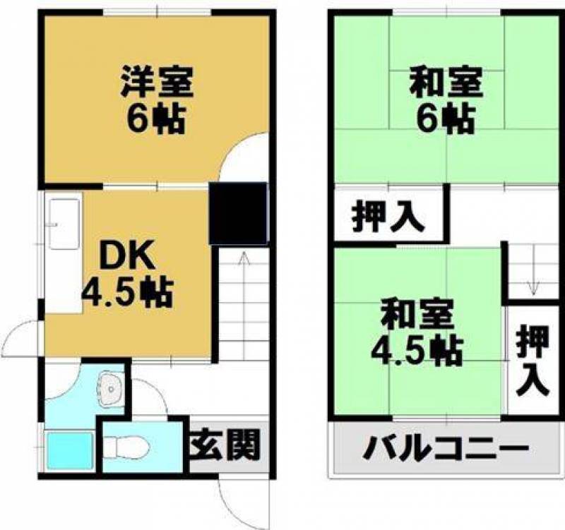 1FのDK,洋室は嬉しいフローリングを新調張替え済み