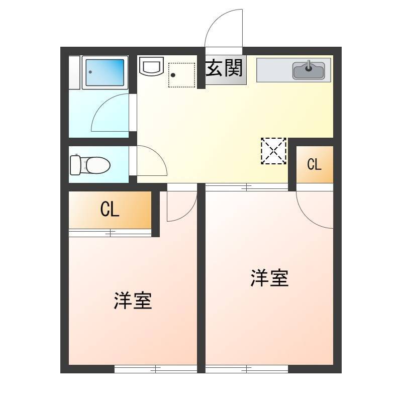 2DKでバス・トイレ別になっております！収納も多いです！