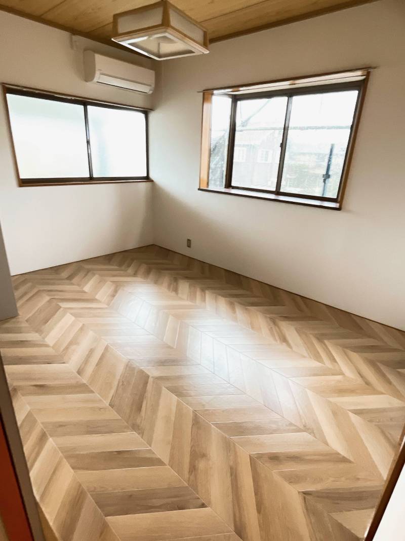 へリーンボーンのクッションフロアで気分上々♪