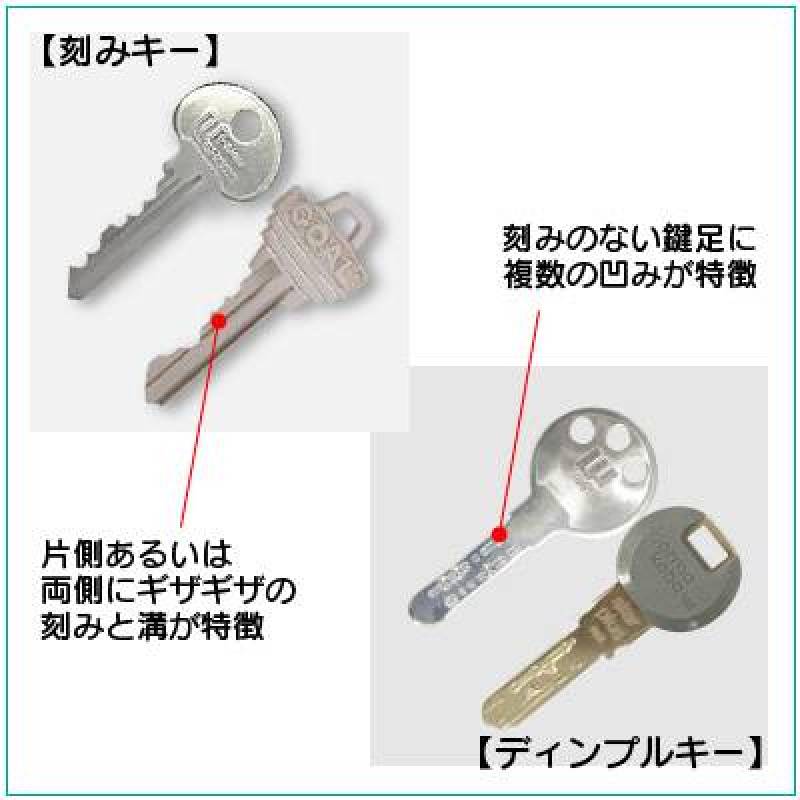 玄関鍵は防犯性の高いディンプルキーです。
