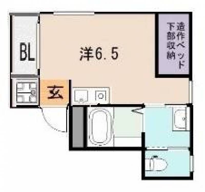 ロフトベッド付きなので、ベッドを運びこむ必要がありません