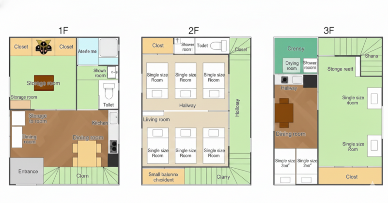 参考：民泊使用時の間取り図となります。